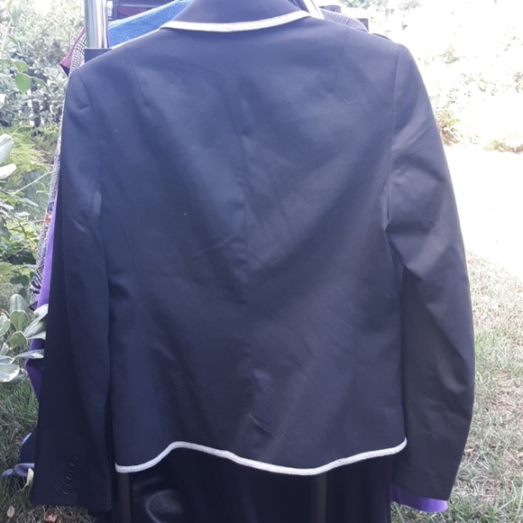Gap Career Black Blazer with Gray Piping size 4 - Picture 3 of 4